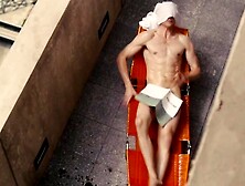 Guy naked in tv scene