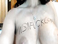 Sweet babe has both her pussy and asshole pierced by a fat rod