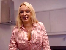 Perverted Milf Polishes Stepson's Dick And Gets Fucked In The Kitchen