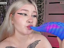 Cutie With Piercings And Long Manicure Swallows Monster Penis