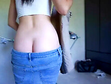 Buttcrack Jeans while Cleaning