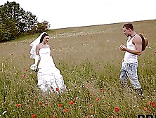 A bride cheats on her husband with her lover in the forest