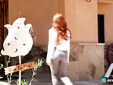 Redheaded Braceface Vanna Bardot Fingers Her Constricted,  Hairless