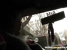 Petite Tranny Marian Ferrero Sucks Her Boyfriend In The Backseat