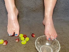 Toe Play With Grapes