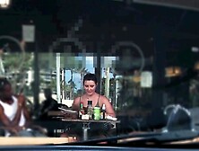 Cheating Wife #4 Part three - Hubby films me outside a cafe Upskirt Flashing and having an Interracial affair with a Ebony Stud!