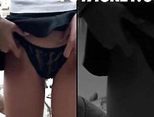 Goddess Mini Skirt,  Twat And Lingerie Flashing Before Risky Oral Sex -Yoya Grey