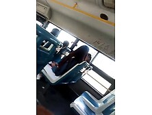 Playing with my dick on the bus and a girl watchin
