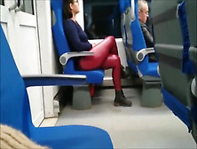 Mein Meisje Latex Leggings Public Train Blowjob