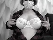 A cougar BIG BODIED WOMAN milf with massive natural saggy titties tries on bras.