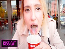 Public Agent - 18 Babe Blow Meat In Toilet Wendis & Drink Coffe With Jizz / Kiss Cat