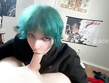 Emo Lady Uses Throat And Humongous Boobies To Milk Large Penis And Gets Sperm Shot