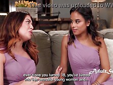 Tongue Giving a kiss My Bride Stepdaughter - Vivianne DeSilva,  Isabella Jules