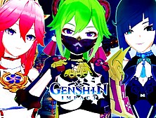 GENSHIN IMPACT ANIME 3D MIX OF (KUKI SHINOBU, YELAN, YAE MIKO)