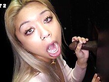 Blonde Gia Dibella swallows the cum of a stranger through a gloryhole.