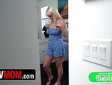 Gigantic Assed StepMom Kate Dee Getting On Her Knees And Puts StepSon's Cock Between Her Tits - PervMom