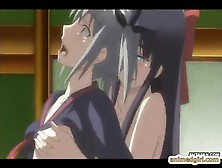 Busty Anime Threesome Fucked In The Outdoor