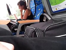 Blonde girl reads and ignores in train