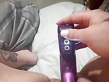 BBW Fucks Purple Dildo Until Cumming