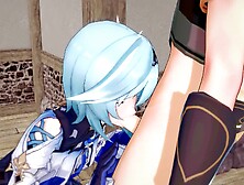 Genshin Impact Hentai 3D / Eula got hard anal / Eula wants anal in tavern