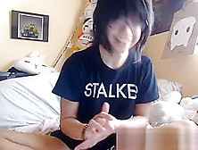 Cute Asian Teen Playing With Her Manga Doll