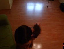 Bigtitted euro blows cock and balls in POV