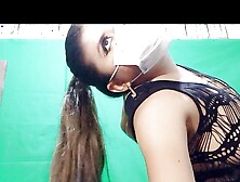 MY STEPSISTER PUTS ON COLOMBIAN LINGERIE,  STARTS MODELING AND TOUCHING HER BEAUTIFUL TITS.