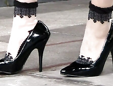 Feet Sight Black Patern Shoes