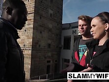 Hawt wife gets screwed in the booty in front of her dude