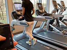 Public Masturbation with Lovense (lush) Part 3.  During Fitness in the Gym