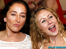 Lusty Sluts Take Facials In A Sticky Bukkake Party Session