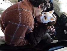 A Married Woman Who Pulls a Blowjob Next to Her Husband's Car