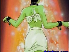 Tied busty hentai slave gets her hole pumped