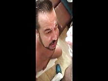 Hairy Daddy Covers Cocksuckers Face In Cum