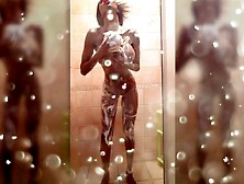Exposed Bombshell Supermodel Showering — Juicy Body & Close-Up Snatch Tease