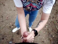 I Flashed My Dick To A Lonely Hotty In The Forest And That babe Helped Me Cum