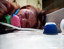 Indecent Talking Gal Bath Creampie