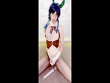 Masturbation Sleeve Cosplay,  Venti,  Cute Femboy Masturbating