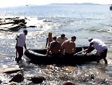 French Amateur Beach Group Sex