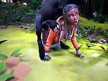 Michigan Dogman Breeds African MILF On Hike | Monster | Large Penis | 3D