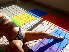 Grope cunt outdoor.  Attractive lady is sunbathing Hotel