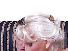 Hornu stud destroys blonde German Granny