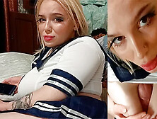 Cum on Step-sister's Face while Guests are Home