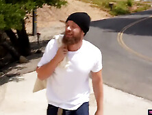 Big boobed teen Amber Moore greets him home