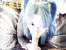 Eddie Danger Fucks Blue Haired Little And She Licks Up