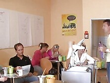 Sexy redhead German teen fucked in her wet pussy before getting warm cum from partner's cum