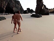 Impressive chap is getting a unfathomable blow job on the beach,  in advance of screwing a smokin' hawt brunette hair