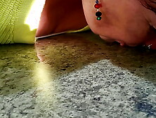 Kiwi MILF sub slurps up the wine after her Master spills it everywhere