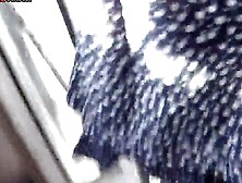 Red head gal shows off g-string in candid upskirts