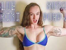 Blue Bikini Muscle Pump And Joi - Full Video On Claudiakink Manyvids!